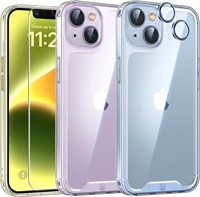 Iphone 14 Plus Clear Case W/ 2 Tempered Glass
