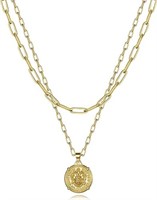 14k Gold-pl. Medallion Layered Necklace