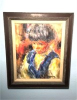 John Naywan Oil on Canvas of Boy