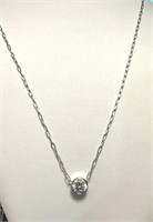 Sterling Silver Australian White Crystal Necklace