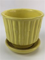 Vintage McCoy Pottery Yellow Planter w/Attached