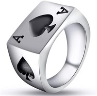 Square Top Spade Ace Men's Signet Ring