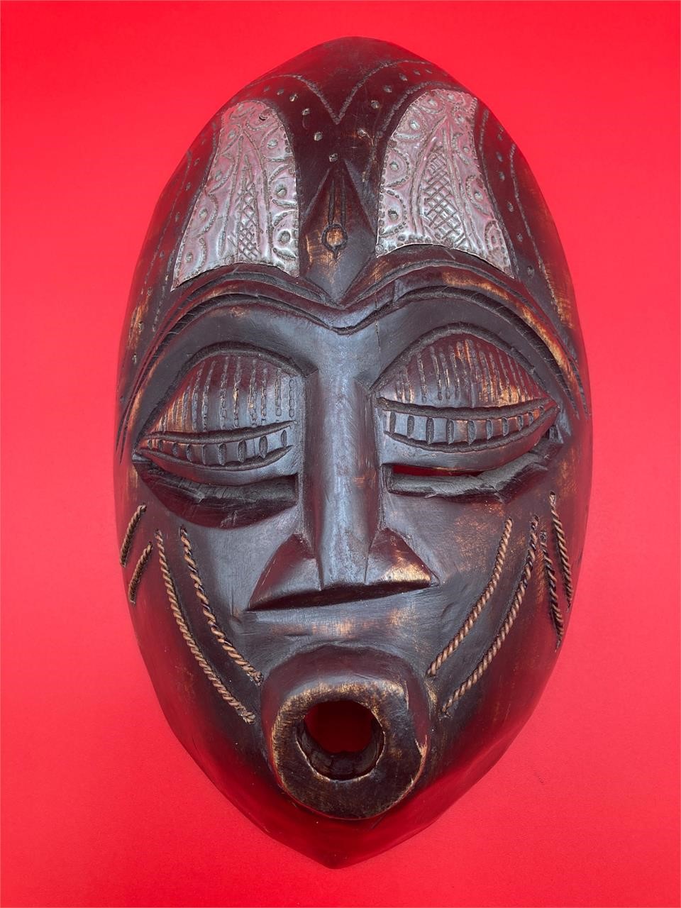 Carved Wooden Ghanaian Mask