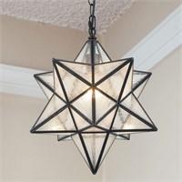 Modern Moravian Star Pendant Light Seeded Large Gl