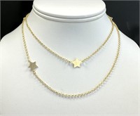 Sterling Silver Star Station Necklace