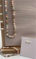 Freshwater pearl set - multi color