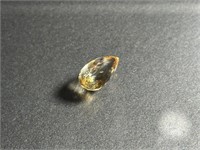 Certified 10.95 Cts Pear Cut Citrine