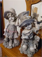 Little Boy & Girl Garden Statues