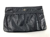 Navy Blue Latisse Leather Clutch Bag