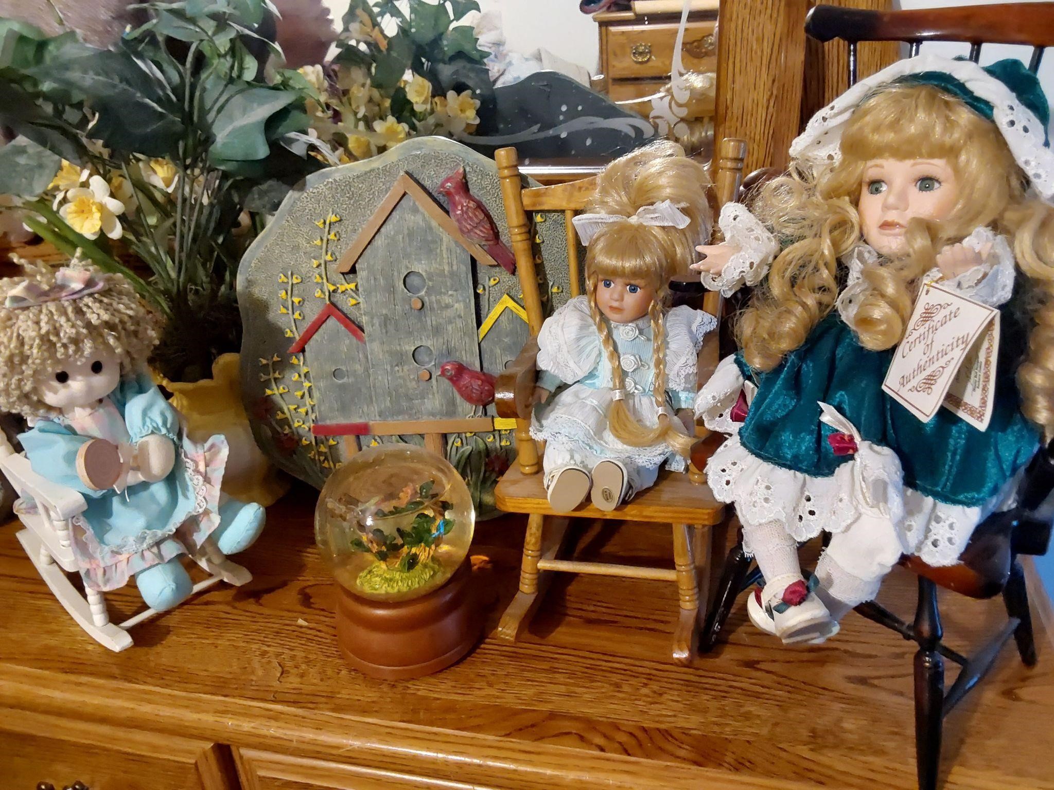 Dolls on Rocking Chairs & More