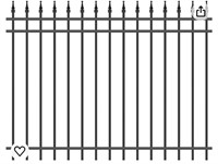 Fence Black Aluminum Anti-Rust Fence Panel - DIY