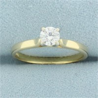 Diamond Solitaire Engagement Ring in 14k Yellow Go