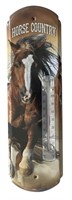 Horse Country Metal Thermometer Sign