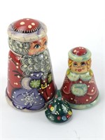Russian Santa and Mrs.  Claus in stacking doll