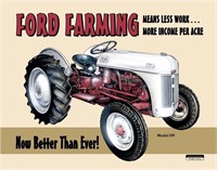 Ford Farming 8N Tractor Tin Sign