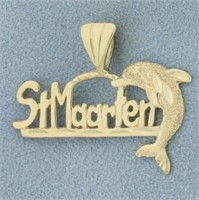 St. Maarten Dolphin Pendant in 14k Yellow Gold