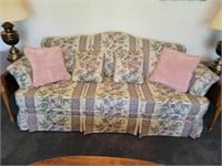 Three Cushion Floral Print Sofa