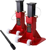 22 Ton Jack Boss Stands with 2 Casters  Red