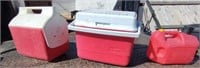 2 Mini Igloo Coolers & 1.5 Gallon Gas Tank