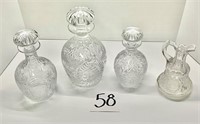Lot of 4 Glass Decanters