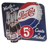 Pepsi Cola Cap And Bottles Tin Sign
