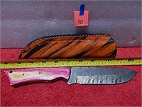 Damascus Knife Wood Handle Sheath 10-1/4" L