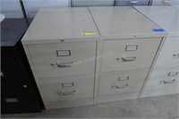 2 filing cabinets - 2 drawer, steel, tan/grey