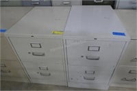 2 file cabinets - 2 drawer, steel, tan/grey