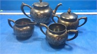 Metal teapot ,creamer ,sugar (4)