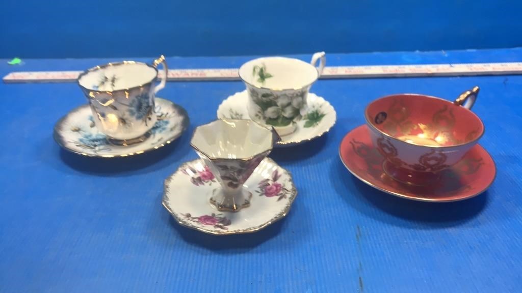 Cup and saucer sets (4)