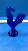 Cobalt blue 5 inch glass rooster