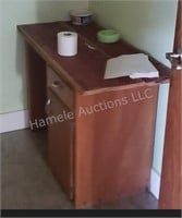 Wooden desk - one drawer, 2 shelves (with door) -