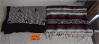 2 Blankets B/W- 44"x120" -Mexican Blanket Large
