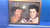 John Wayne ,Elvis Presley painting. By Troxel
