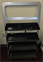 Display rack - steel wall mount with 4 black plast