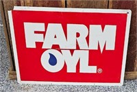 Farm Oyl wall sign - in showroom