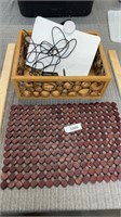 Wooden basket, wooden mat, and antenna