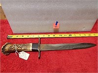 Early Bowie Knife Stag Handle (See Tag Pic)