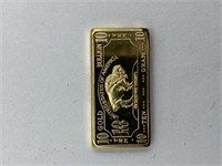 SMALL GOLD PLATED BUFFALO BAR APPROX 1 " X 1/4"