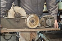 Antique grinder wet stone - sharpening wheel belt