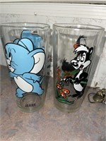 Pepsi Jerry & Pepe Le Pew/ Daffy Duck 1976 Glasses