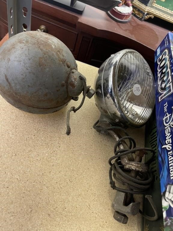 Lot of 2 Vintage Automotive Spotlights