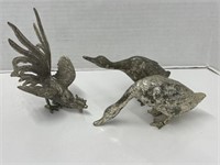 3 Metal Bird Sculptures