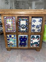 #1 Indian Mini Painted Cabinet Organizer