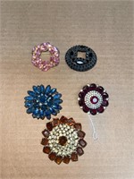 Colored Stone Vintage Brooches