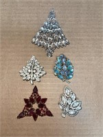 Clear & Colored Vintage Brooches