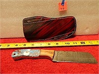 Damascus Knife Wood & Resin Handle 8-1/2" L