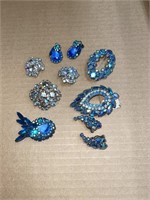 Blue Stone Brooches & Earrings