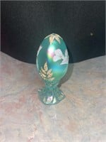 Fenton Hand Painted Pedestal Egg Signed