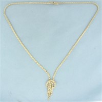 18 Inch Riccio Tassel Necklace in 14k Yellow Gold